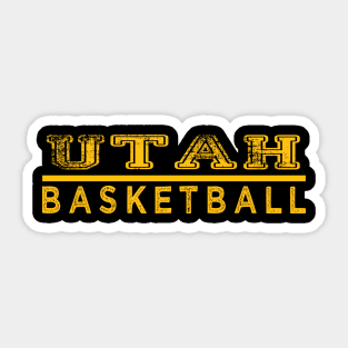 Awesome Basketball Utah Proud Name Vintage Beautiful Team Sticker